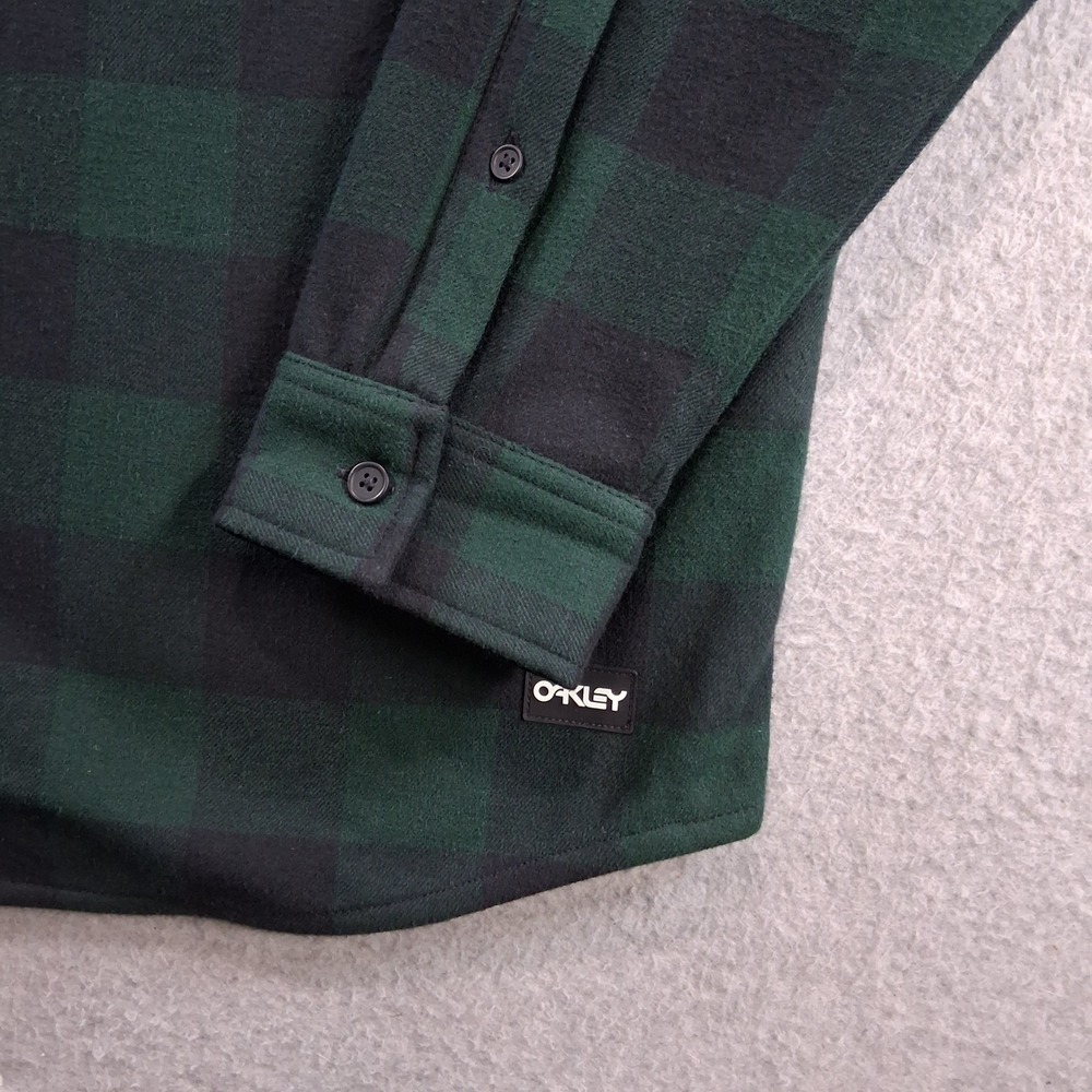 Oakley Flannel Bear Cozy Men XXL Green Buffalo Plaid Fleece Lined FOA402577 - Picture 3 of 10